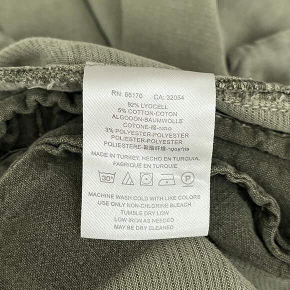 Anthropologie Womens Olive Green Paperbag Waist Cropped Pants Size 4/UK‎ 8R - Picture 7 of 12